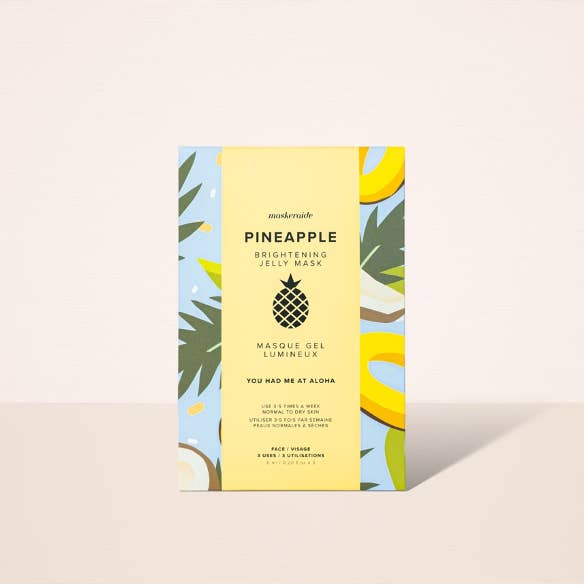 Maskeraide - Wholesale Skincare face mask - Pineapple Brightening Jelly Mask | Sleeve 3pk