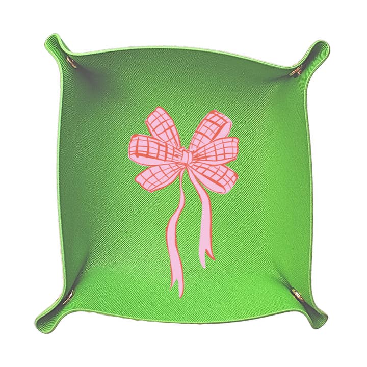 Green & Pink bow coquette gift tray | Easter & Mother's Day for wholesale by Aspen Lane