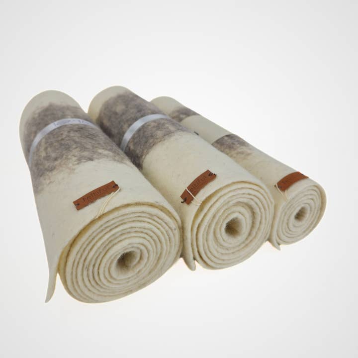 Weißer brauner gefilzter 14 Zoll breiter Tischläufer für den Großhandel von Feltiful