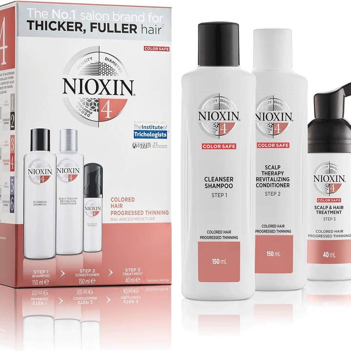 Nioxin Sistema de 3 Partes | Sistema 4 | Tratamento para Cabelo Pintado com Afinamento Progressivo | Terapia do Couro Cabeludo | Tratamento para Espessamento do Cabelo por atacado de Beauty Goddess