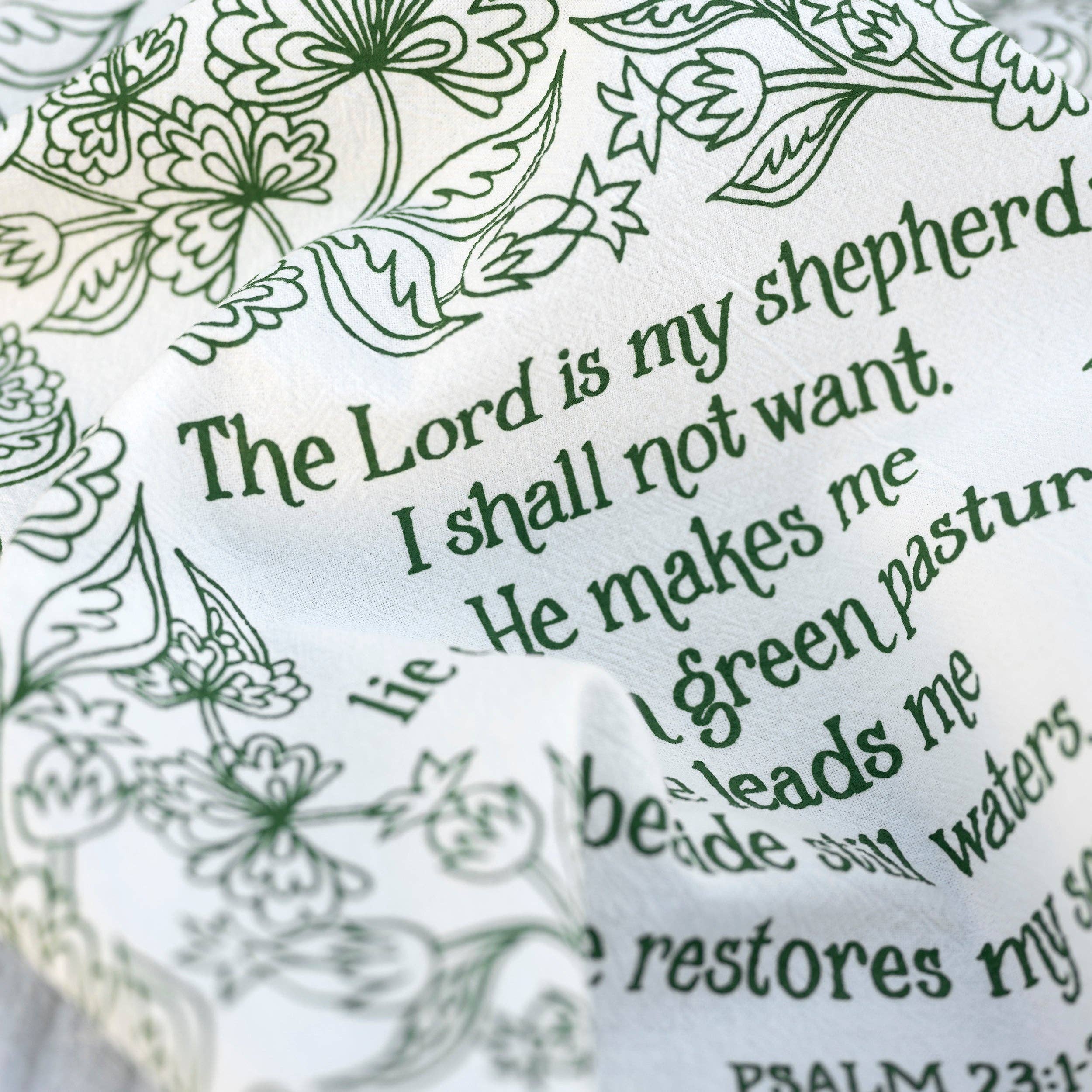 Little Things Studio - Wholesale Tea Towel - The Lord is My Shepherd Scripture Tea Towel — Psalm 234