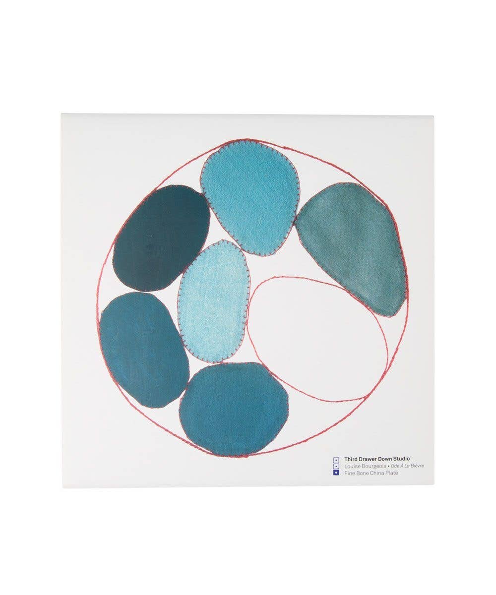 Third Drawer Down USA - Wholesale Dinner Plate - Bone China Plates: Blue Circles X Louise Bourgeois2