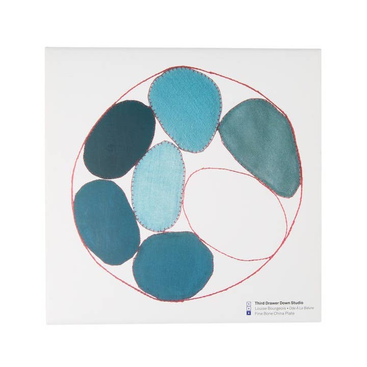 Third Drawer Down USA - Wholesale Dinner Plate - Bone China Plates: Blue Circles X Louise Bourgeois2