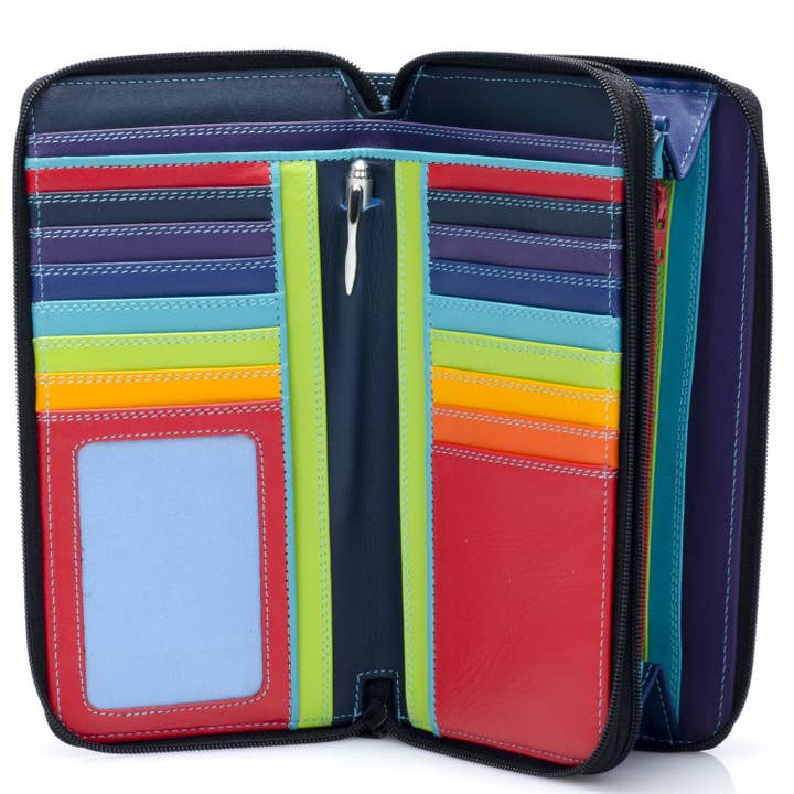 Grand portefeuille à double fermeture éclair - Black/Pace pour la vente par Mywalit