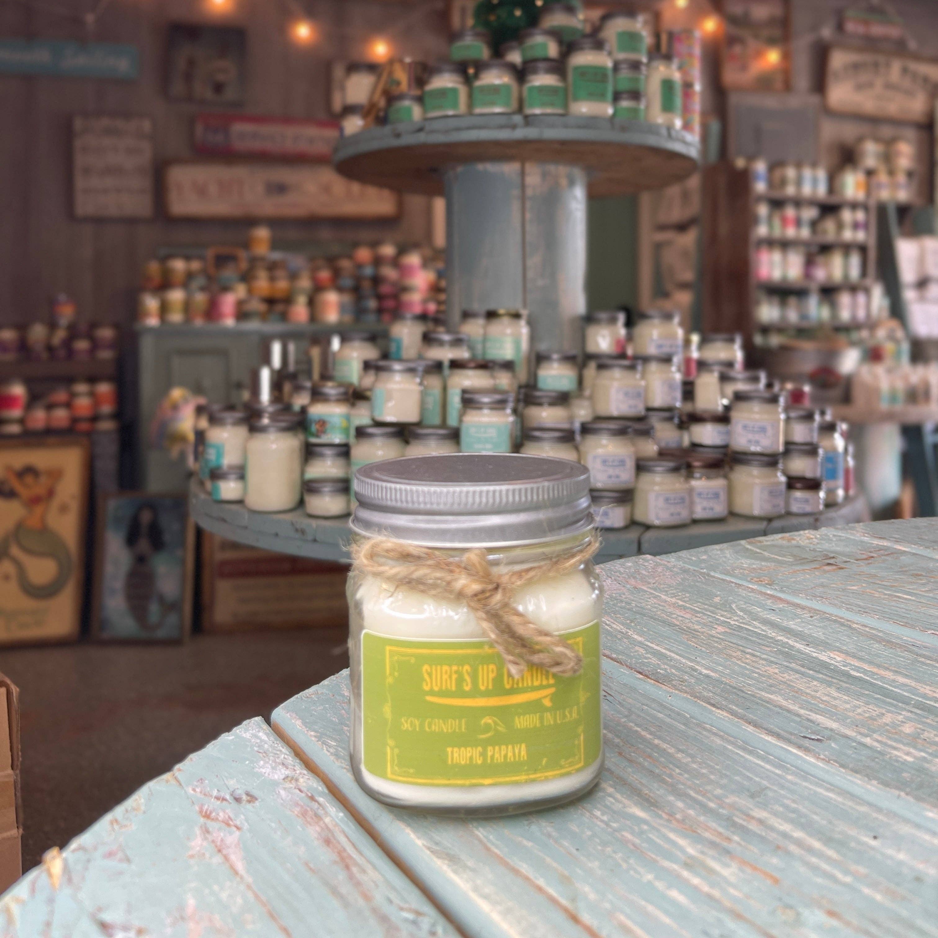 Surfs Up Candle - Wholesale Jar/Filled Candle - Tropic Papaya Mason Jar Candle - Original Collection2