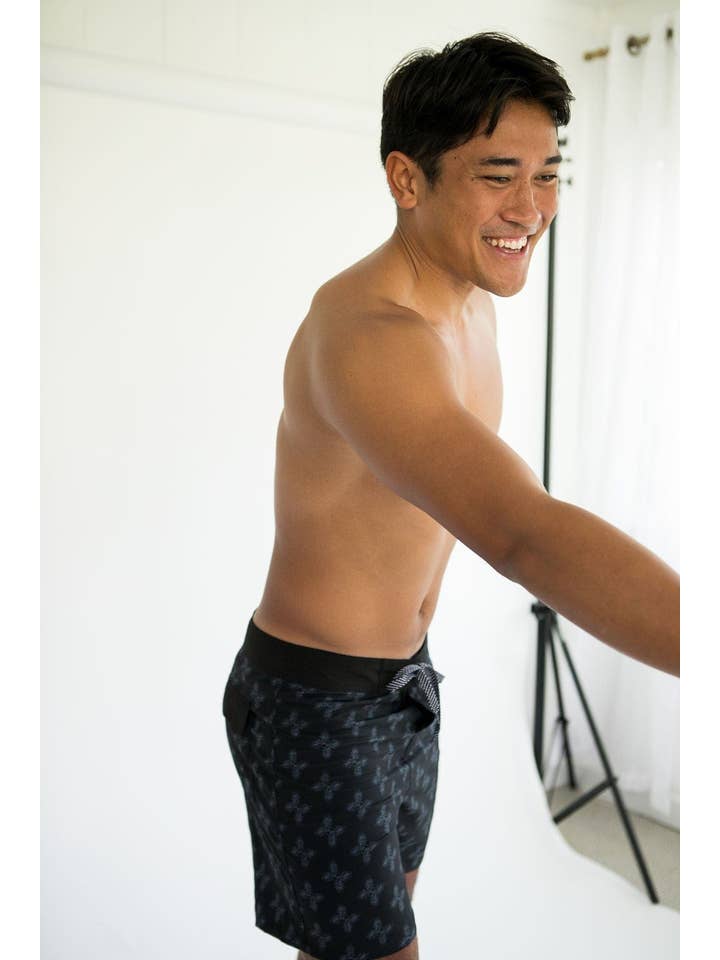 Men's Townshort Boardshorts in Black Breadfruit Bandana for wholesale on Faire3