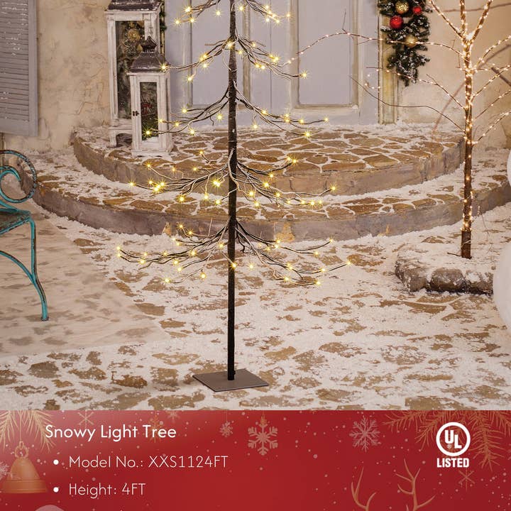 LIGHTSHARE - Wholesale Artificial Christmas Tree - Lightshare Snowy Fir Tree: Christmas Tree with Warm White Li10