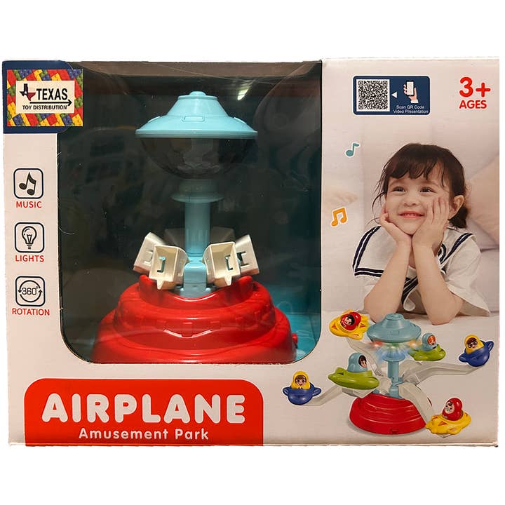 Amusement Park Rotating Airplane Toy with Lights and Music for wholesale by Texas Toy Distribution