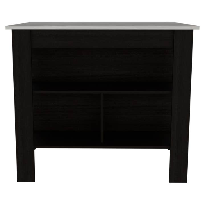 Treevol Furniture - Wholesale Kitchen Storage/Organizer - Kitchen Island Dozza, Kitchen, Black / Ibiza Marble