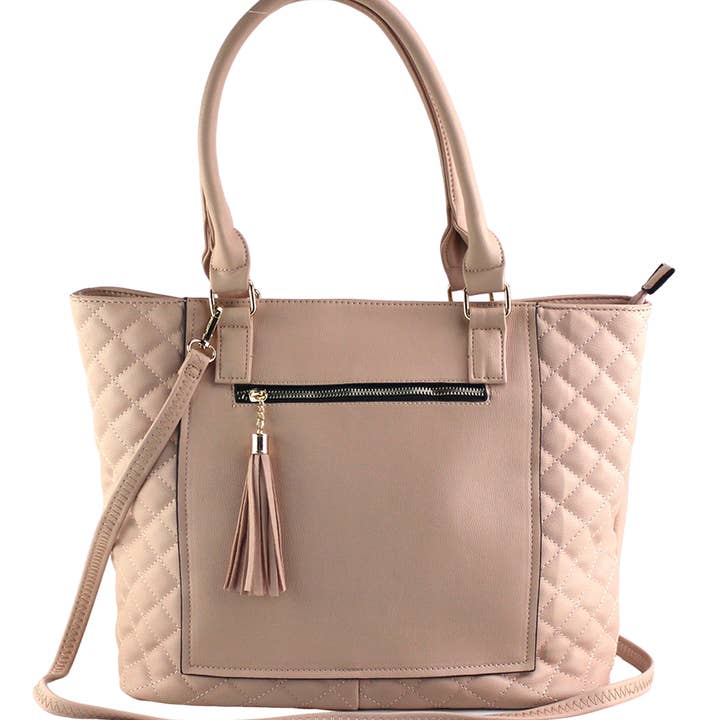 Black 7807 Elegant Tote With Tassels for wholesale on Faire