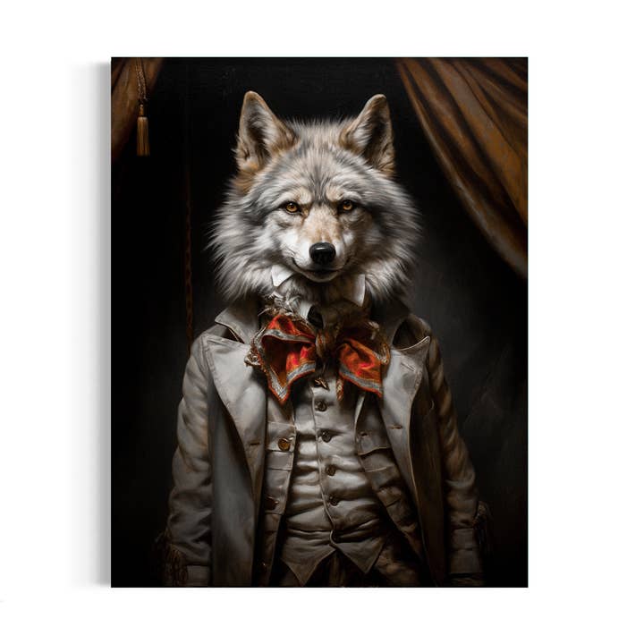 Salty Alyce - Wholesale Art Print - Lord Lupin Wolf Portrait Art Print 158AS 0