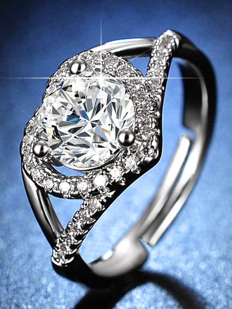 Herz-Moissanit-Legierungsringe R2465 für den Großhandel von Ole