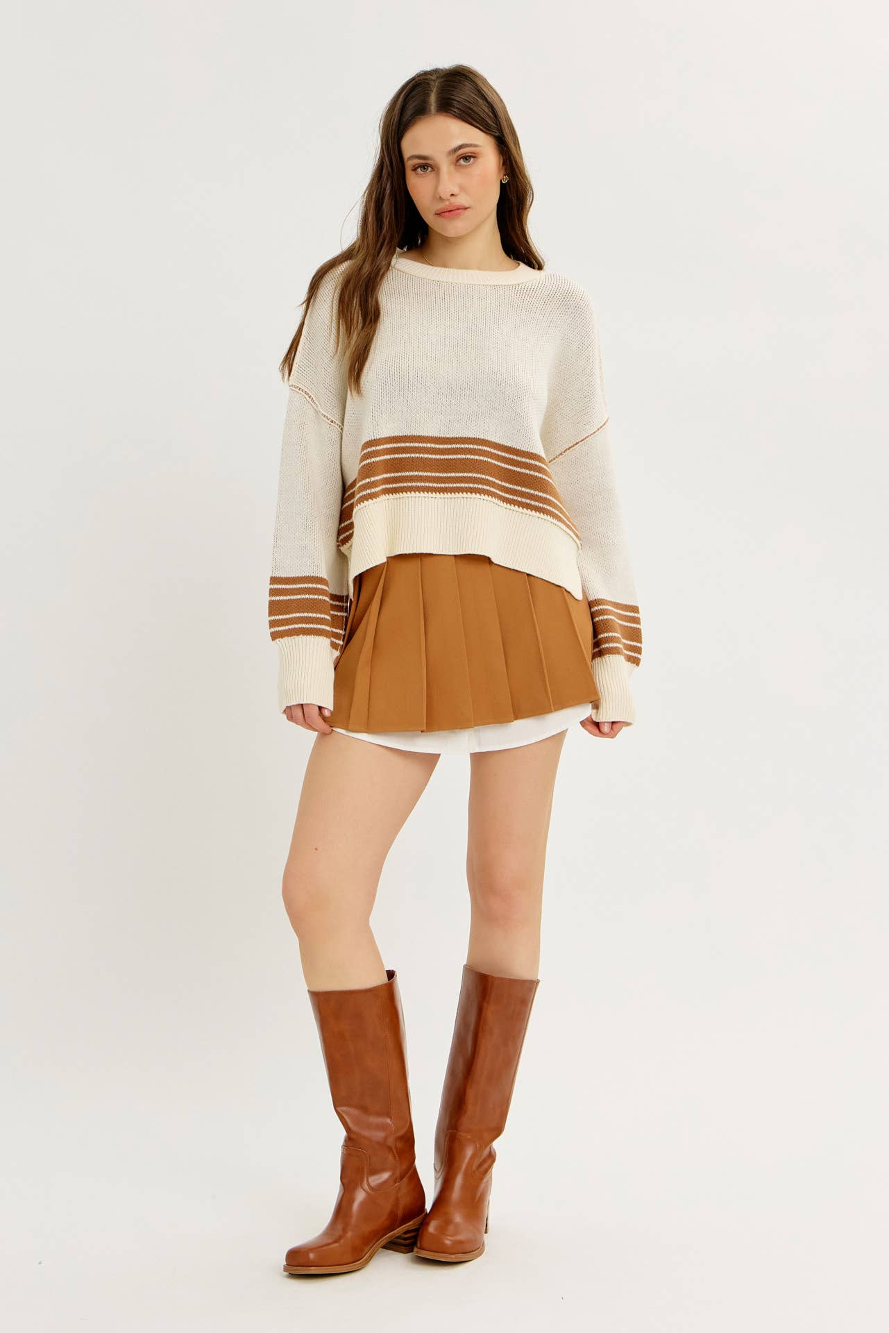 idem ditto - Vente Pull en maille – femme - PULL EN MAILLE RAYÉE BOXY INFINIMENT POLYVALENT11