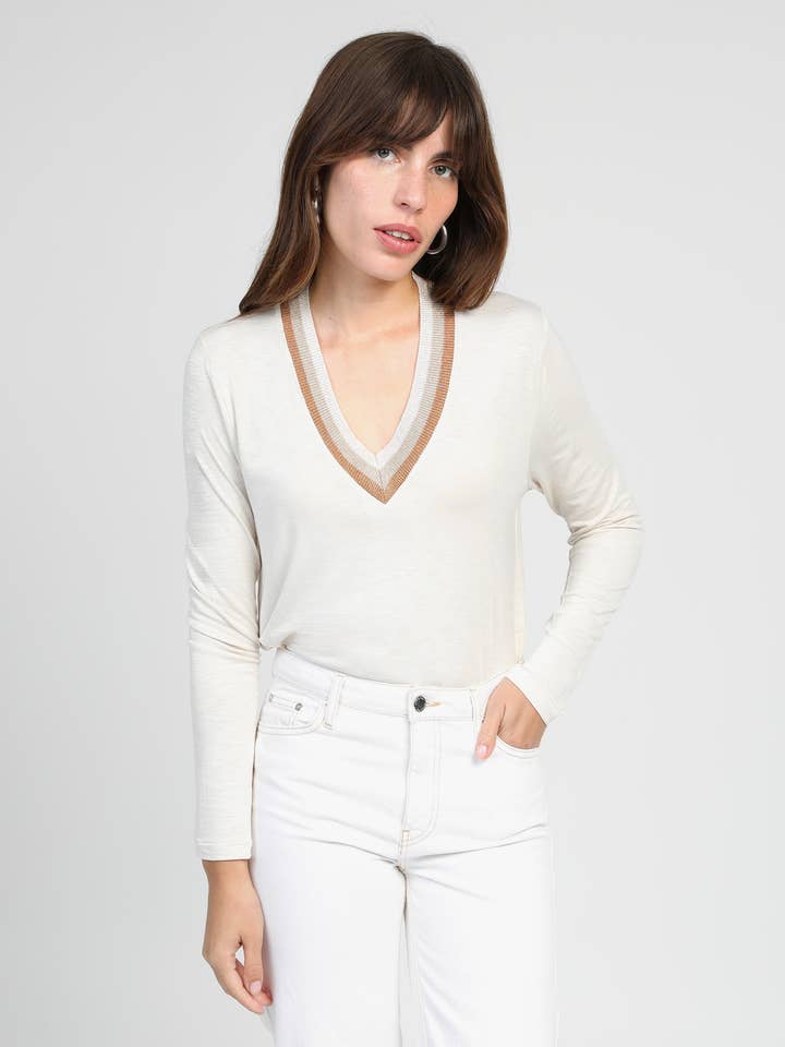 T-SHIRT TENIO ecru for wholesale by An'ge