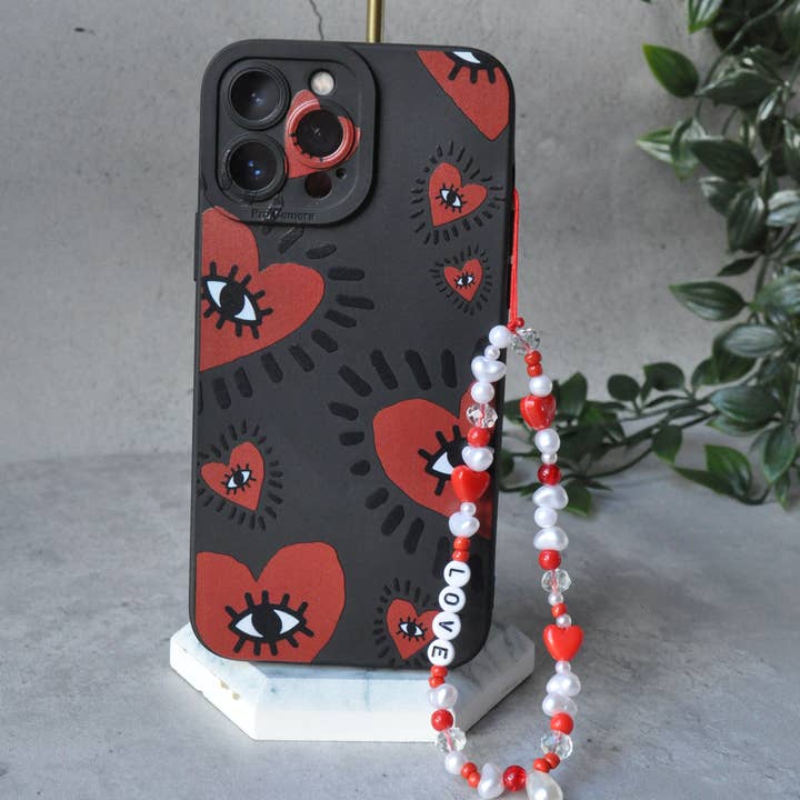 Heart Beaded Phone Charm for wholesale by TheMellys