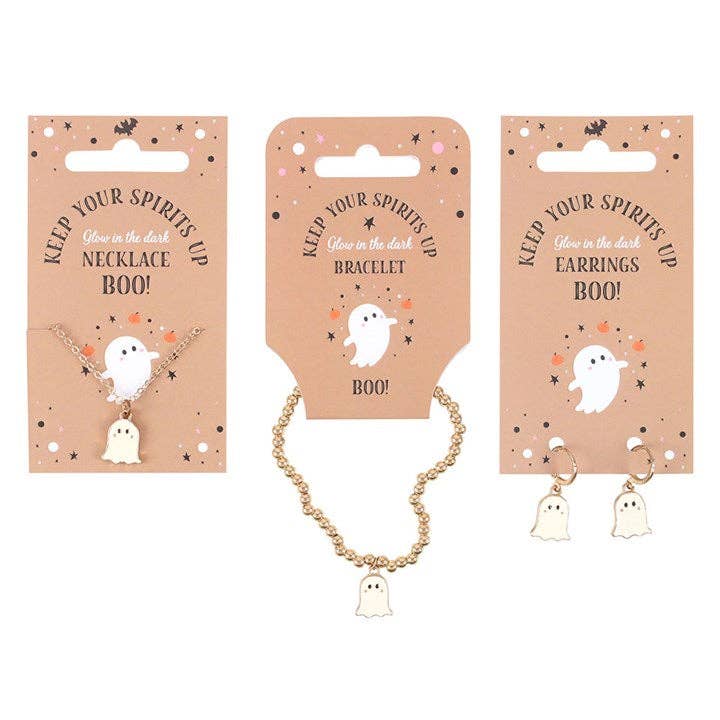 Something Different Wholesale – wholesale Retailer display – Jewellery – Set of 18 Halloween Ghost Jewellery Pieces on Display3