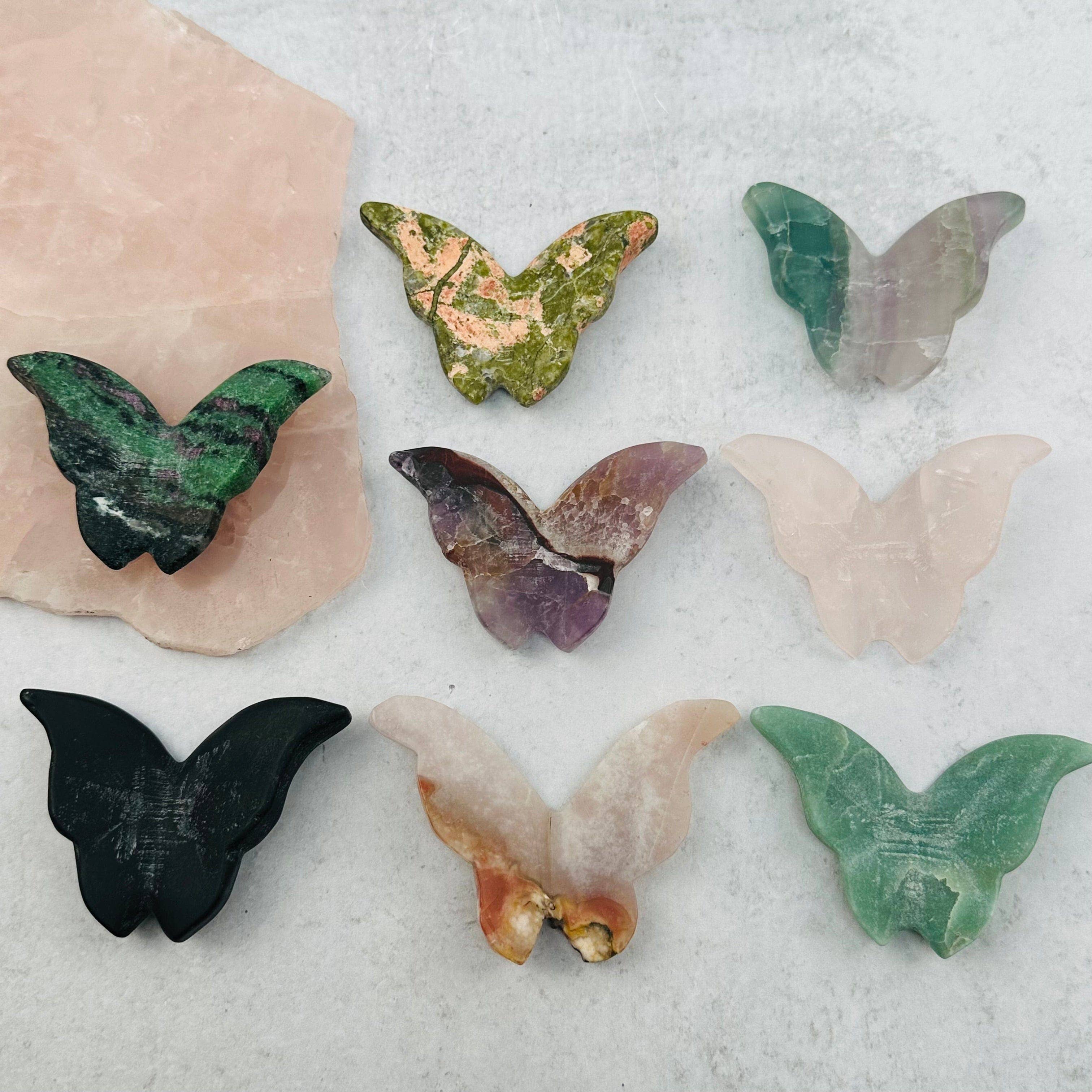 Rock Paradise - Wholesale Spiritual Stone/Crystal - 3D Gemstone Carved Crystal Butterfly - YOU CHOOSE STONE8