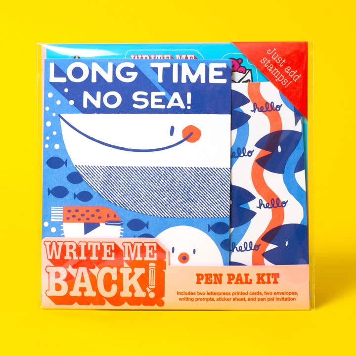 Long Time No Sea Letter Writing Write Me Back Pen Pal Kit for wholesale by Egg Press Manufacturing