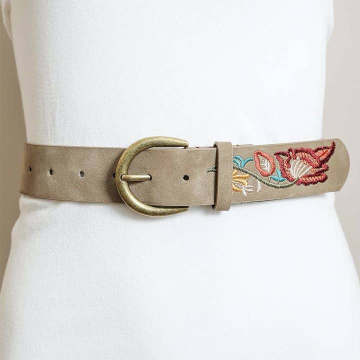 Leto Accessories - Wholesale Belt - Women's - Flower Embroidered Statement Belt7
