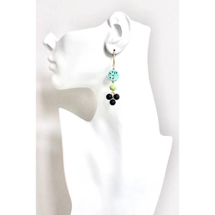 David Aubrey Jewelry - Wholesale Dangle Earrings - HYLE47 Vintage green glass earrings1