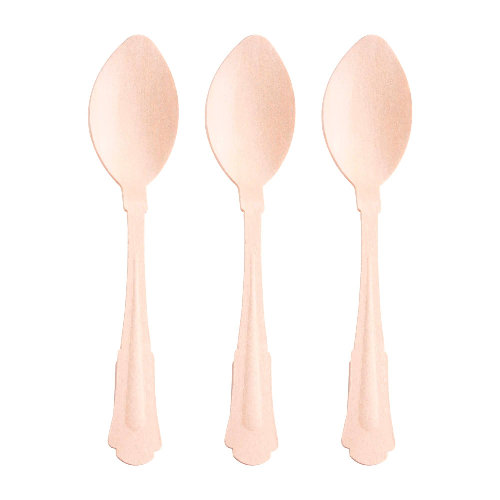 Smarty had a Party - Wholesale Disposable Tableware Pack - Silhouette Birch Wood  Dinner Spoons - 600 pcs1