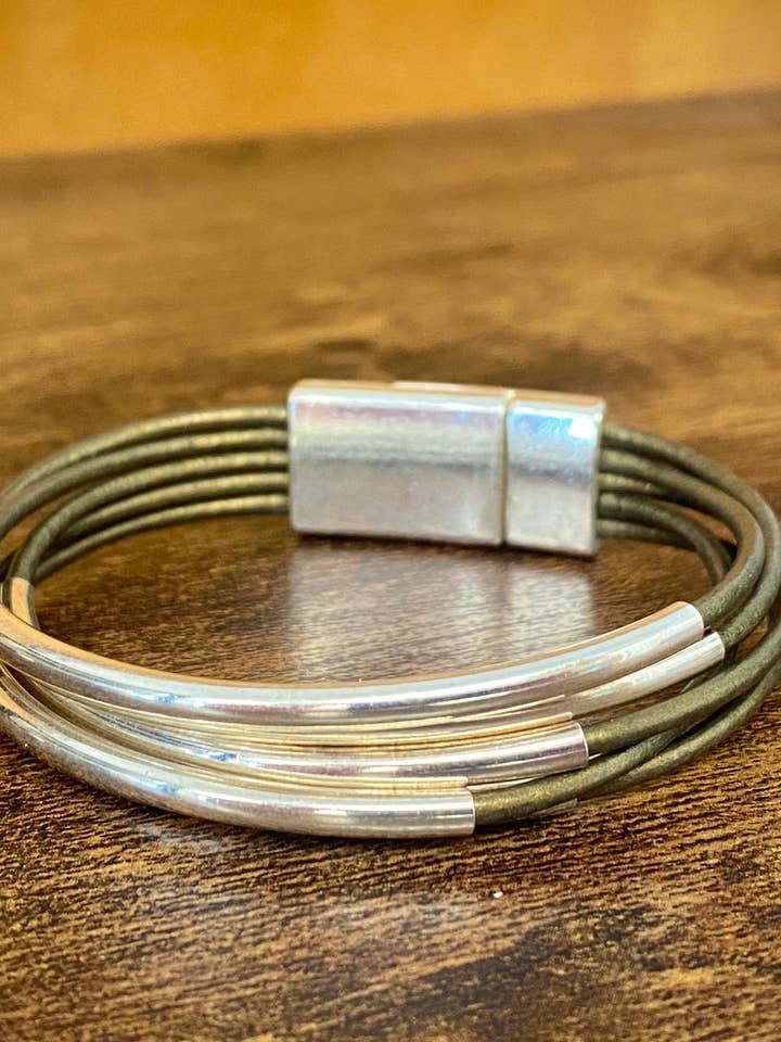 Five-Strand Leather Bracelets for wholesale by MacKenzie Rose Designs