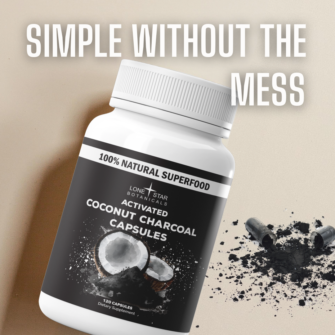 Lone Star Botanicals - Wholesale Protein/Superfood Powder - Activated Coconut Charcoal Powder Capsules -- 120ct2