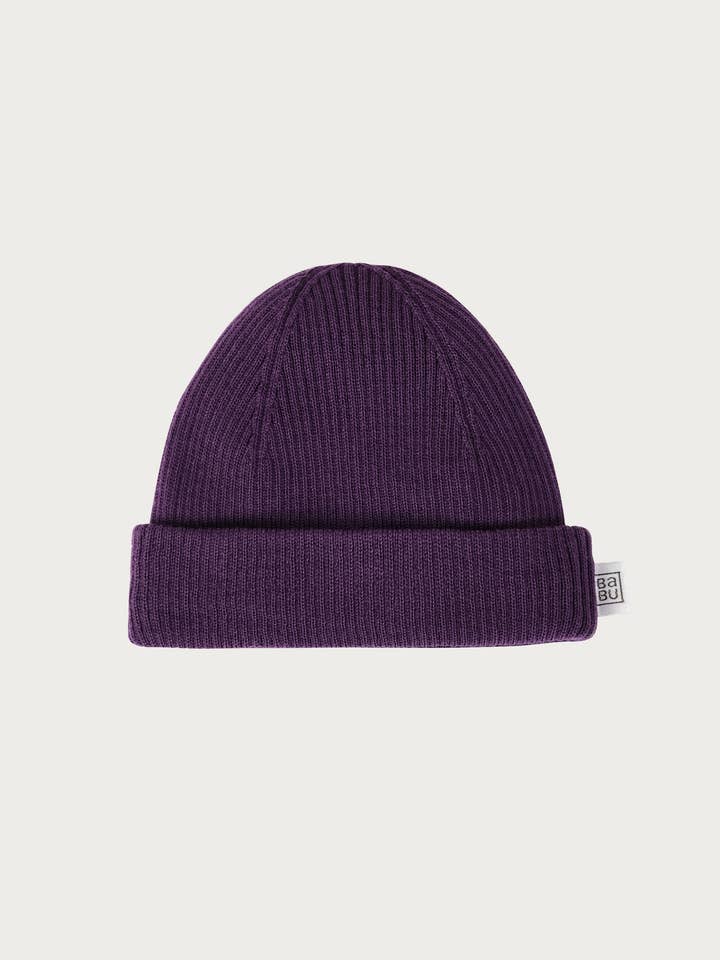 Berretto a Coste in Merino - Prugna per la vendita all'ingrosso da parte di Babu