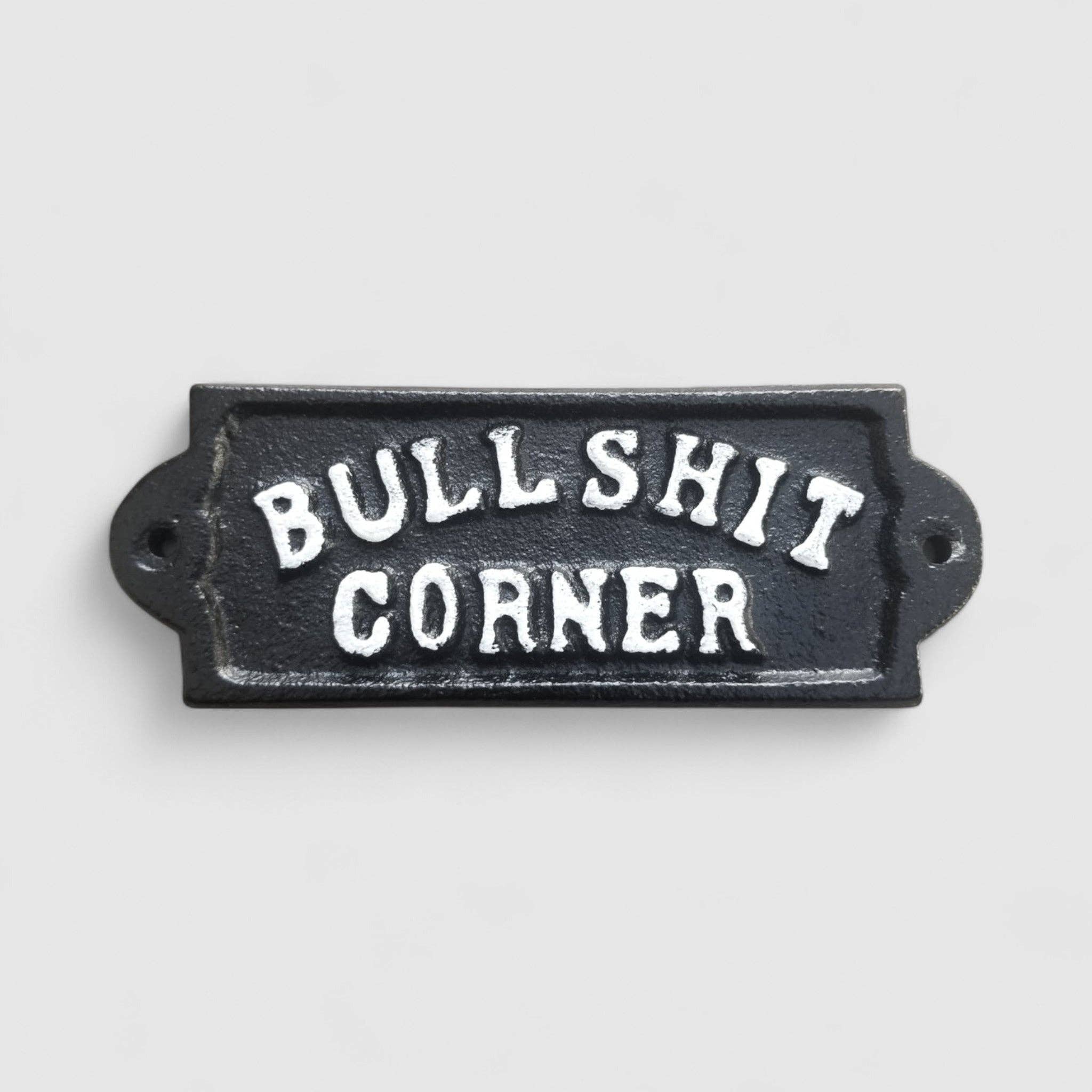 Iron & Blossom - Wholesale Plaque - Humorous Cast Iron Plaque: Bullshit Corner - Playful Wall Sign1