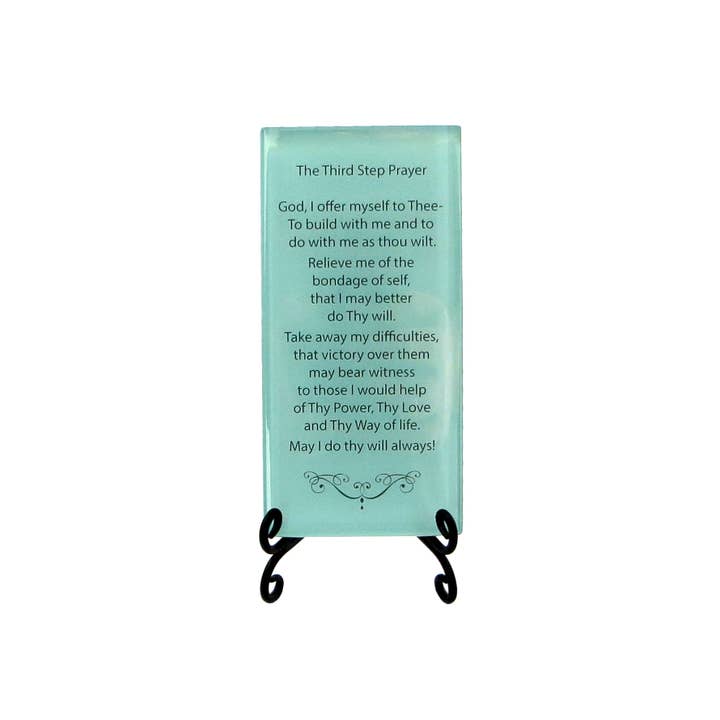 Lifeforce Glass, Inc. - Wholesale Muurplakkaat - Inspirerende glazen plaquette - Gebed in de derde stap