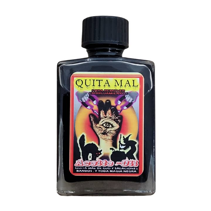 Quita Mal Aceite/Take Away Evil Oil Bottiglia da 1 fl oz di Klover Candle per la vendita all'ingrosso da parte di Botanica Luz Del Dia Inc