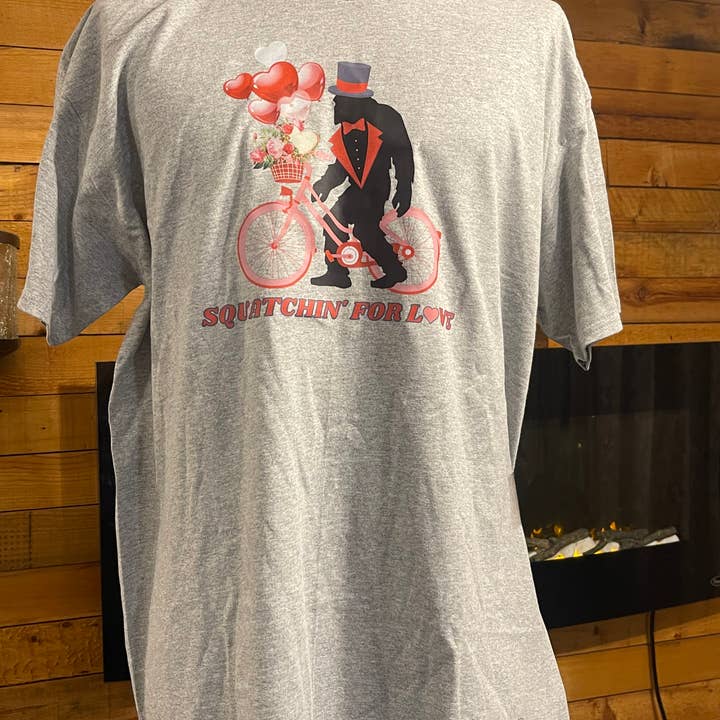 Squatchin’ Country - Wholesale T-Shirt (Graphic) - Unisex - Squatchin' for Love valentines day t-shirt (grey)1