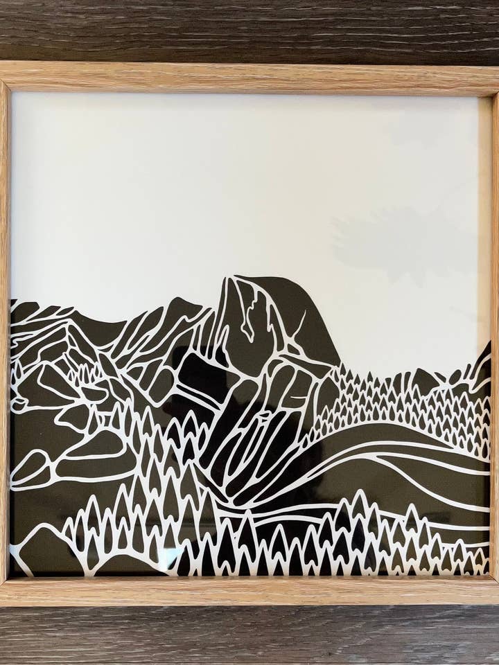 Half Dome, Yosemite, Sierra Nevada Minimalist Art California for wholesale by Bryn Merrell Art
