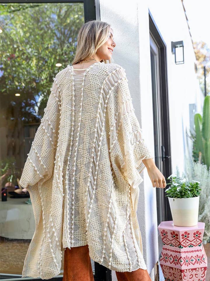 Leto Accessories - Wholesale Kimono – Women's - Embroidered Zig Zag Soft Kimono ⚡️ - Cover Up3