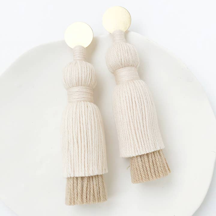 Jätte Dubbel Tofs Stack Örhängen - stor skiktad uttalande för wholesale av Stil Works Studio