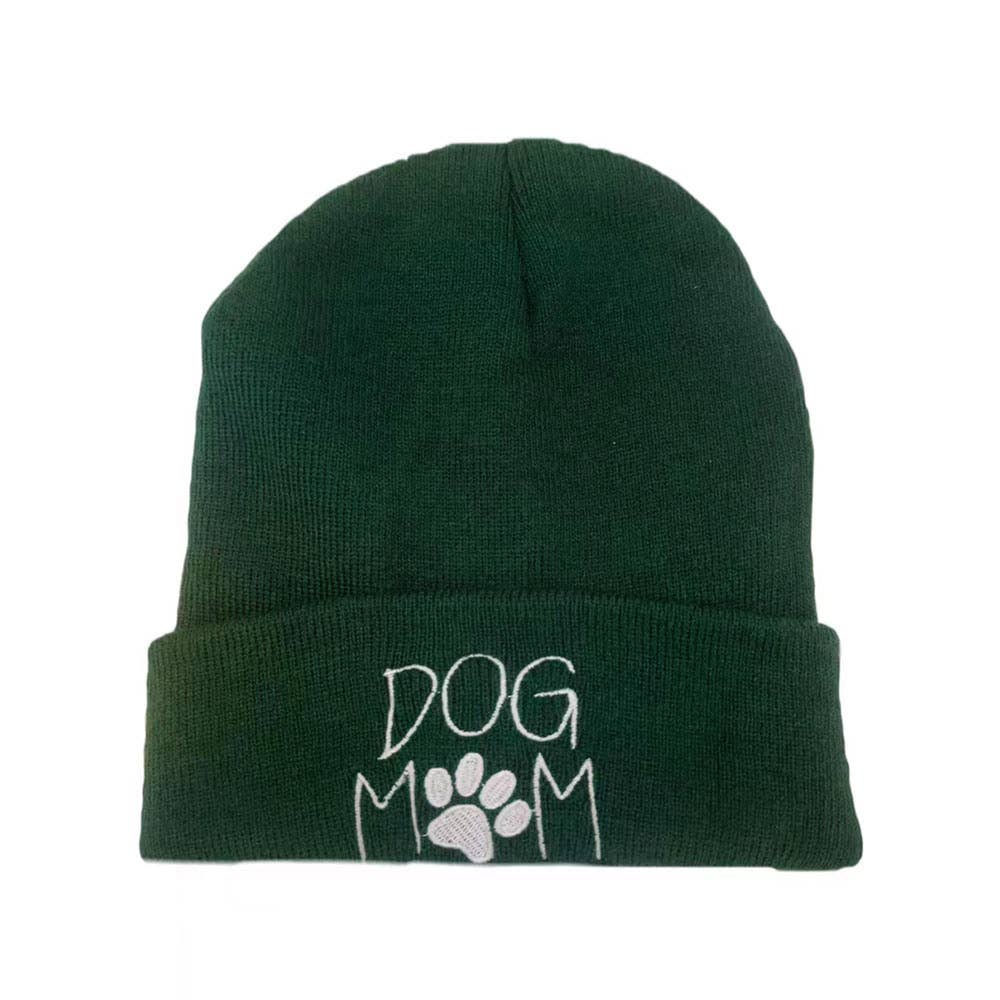 Sensibling Corp. - Wholesale Beanie - Women's - Dog Mom Message Paw Pointed Solid Knit Beanie Hat7
