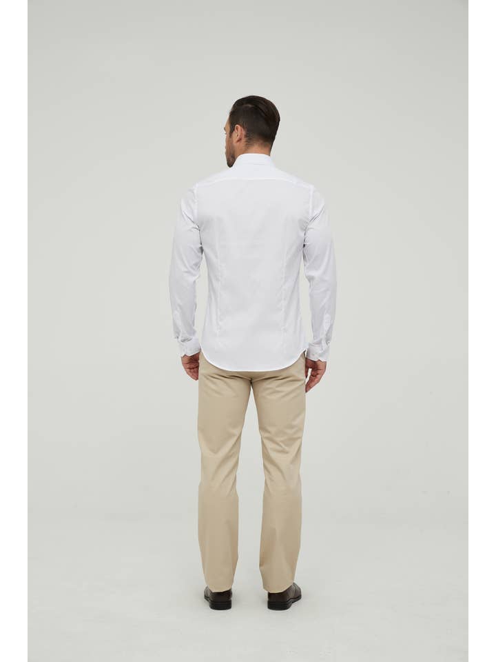 Yves Enzo - Wholesale Button Down Shirt - Men's - White shirt slim fit3