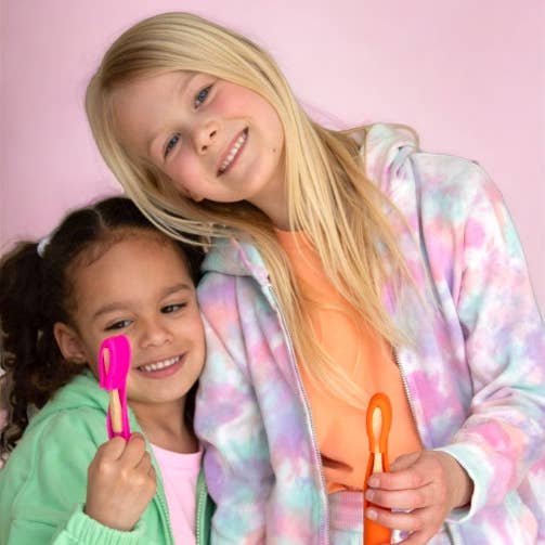 Toothbuckle – wholesale Oral care set – Kids Pink Funshine & Orange Citrus Burst | Bamboo Toothbrush & Cover Set Bundles