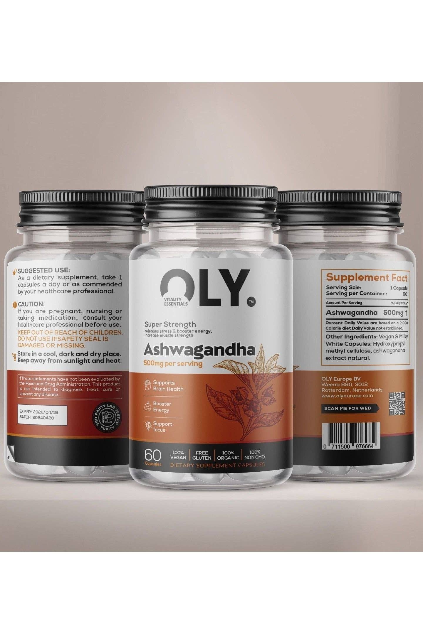 OLY Europe - Wholesale Oral Supplement/Vitamin - Oly - Ashwagandha - 500mg - 60 vcaps1