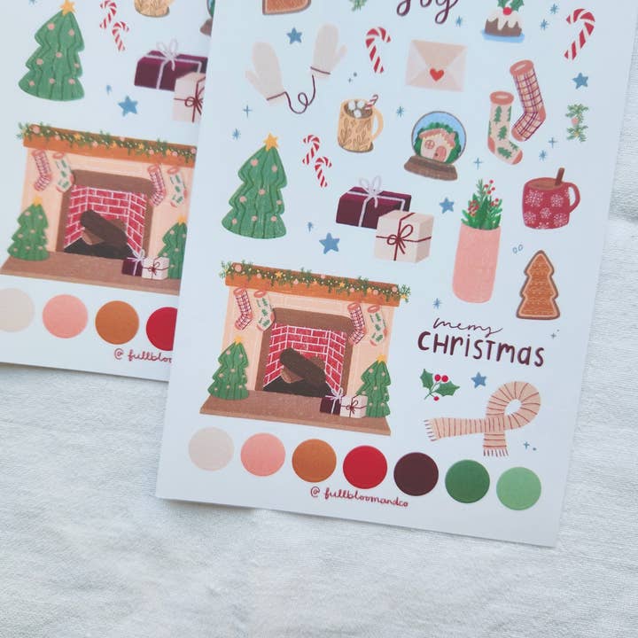 Full Bloom and Co. - Wholesale Sticker - Merry Christmas Sticker Sheet for Journaling and Scrapbook9