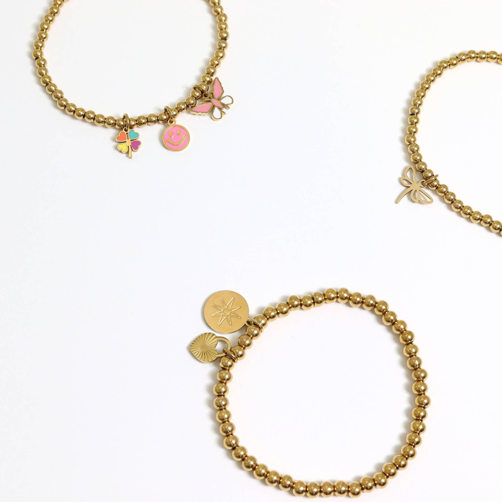 WJW - Wholesale Individual Charm/Pendant - 18K Gold PVD Stainless Steel Sunburst Heart Lock Charm5