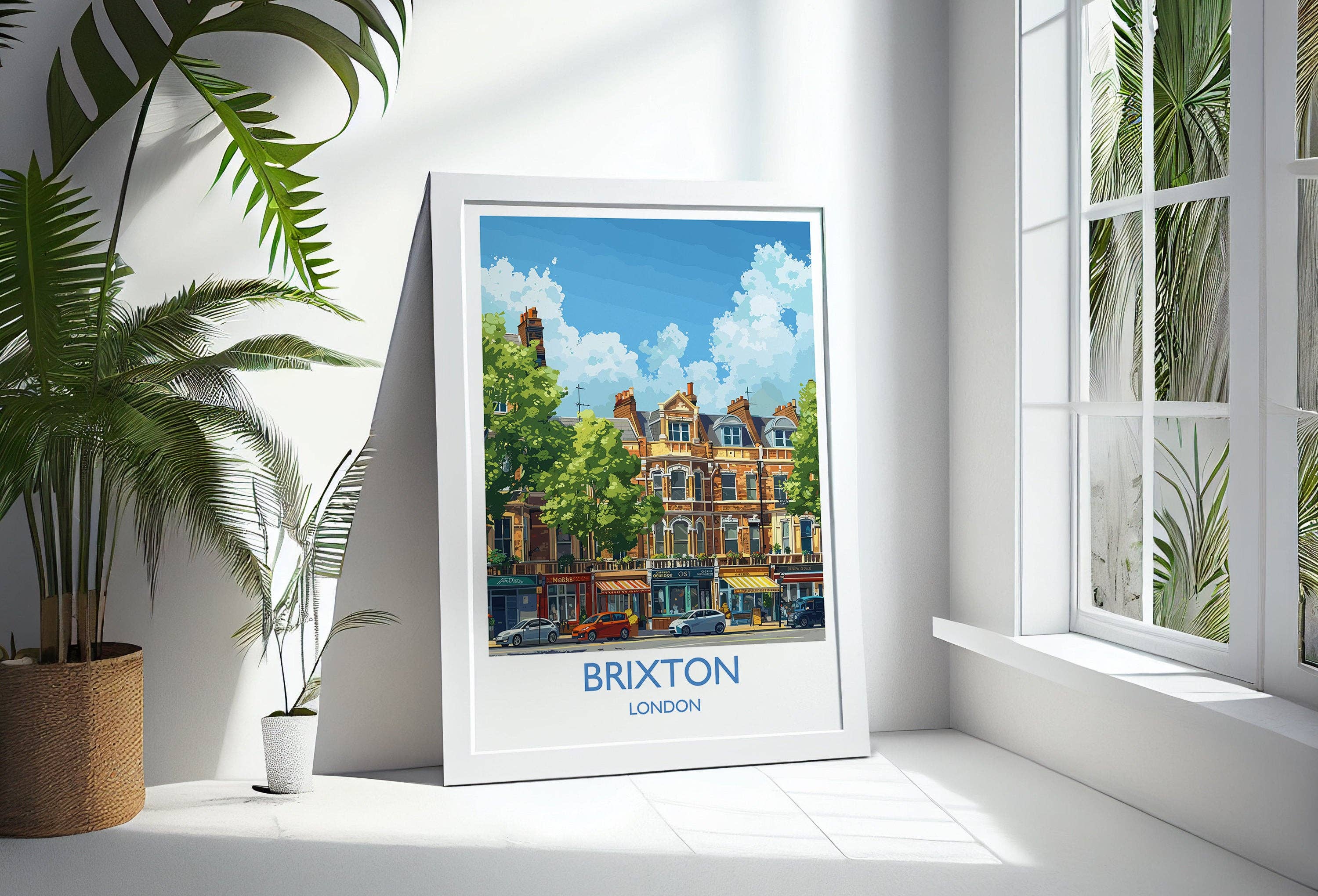 NQ Media Designs - Wholesale Art Print - Brixton Travel Print, Travel Poster of Brixton, London Poster, Brixton Art Gift, London Art Lovers UK Travel Gift3