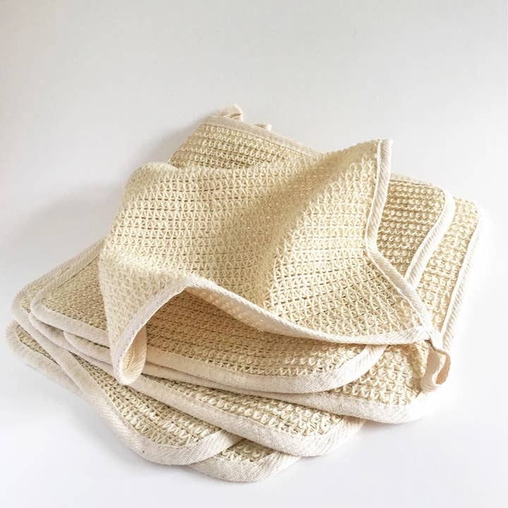Kokoa Botanics - Wholesale Wash Cloth - Natural Sisal Washcloth - 100 % hemp/cotton