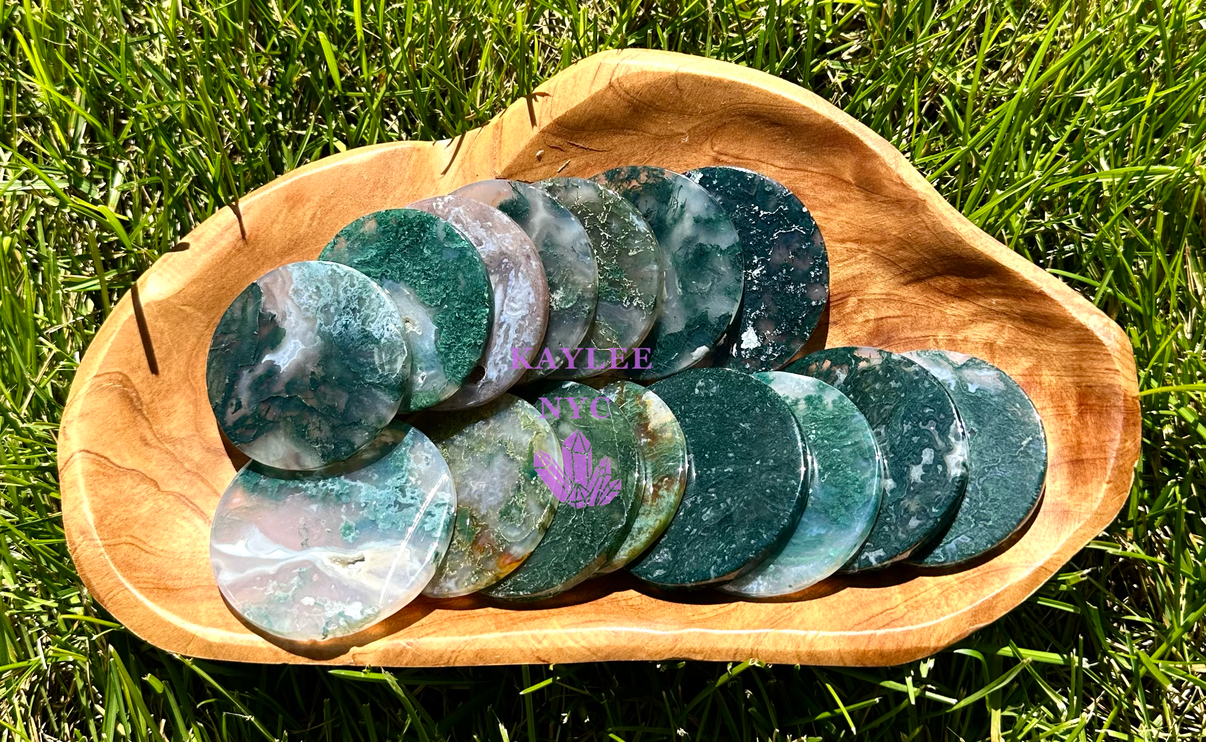 KayleeNYC - Wholesale Spiritual Stone/Crystal - Wholesale Lot 1 lb Natural Moss Agate Polished Slab Crystal5