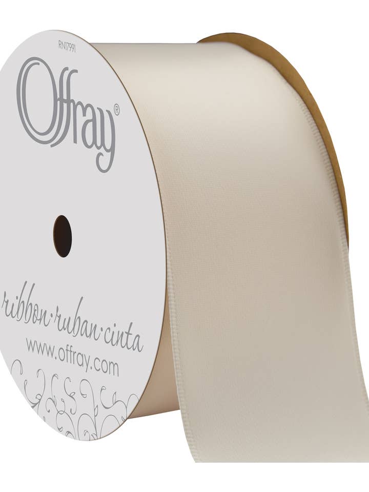 Wired Contessa Ivory 2-1/4" x 25 Yards for wholesale by Berwick Offray Ribbon
