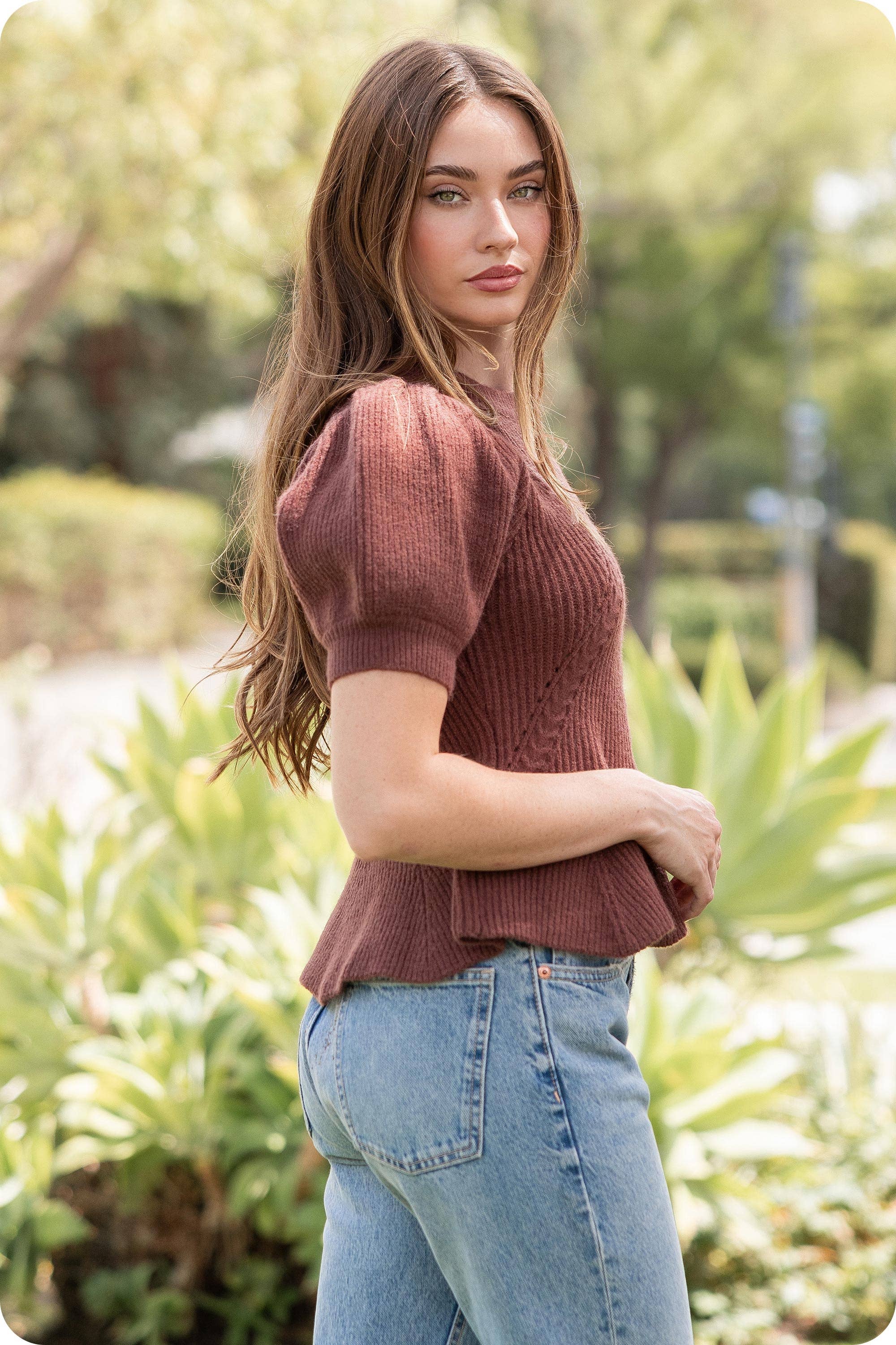 Strut & Bolt - Wholesale Tunic Sweater - Women's - Flared Puff Sleeve Knit Top46