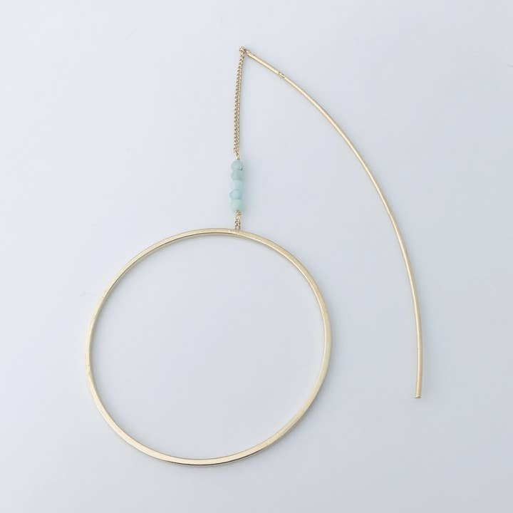 Modern Opus - Wholesale Dangle Earrings - Pyrite O Thread Earrings