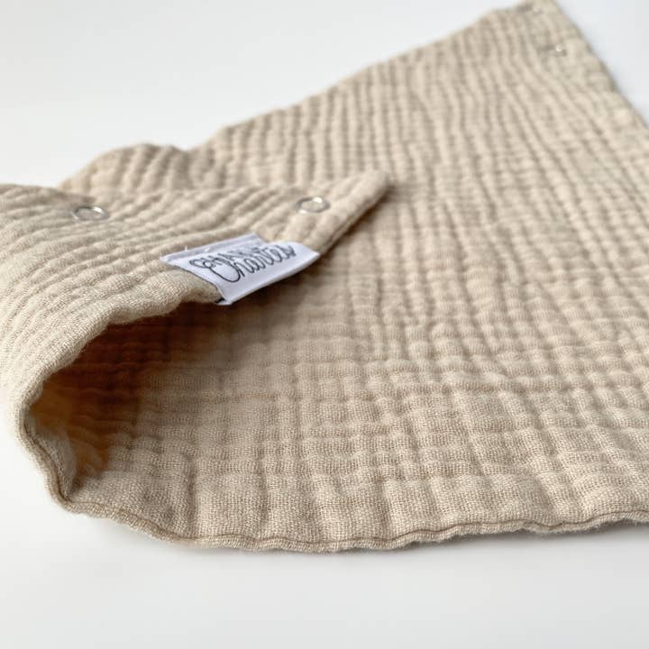 Charley Charles - Wholesale Bandana Bib - LIGHT TAN Lightweight Cotton Gauze Baby Bandana Bib2