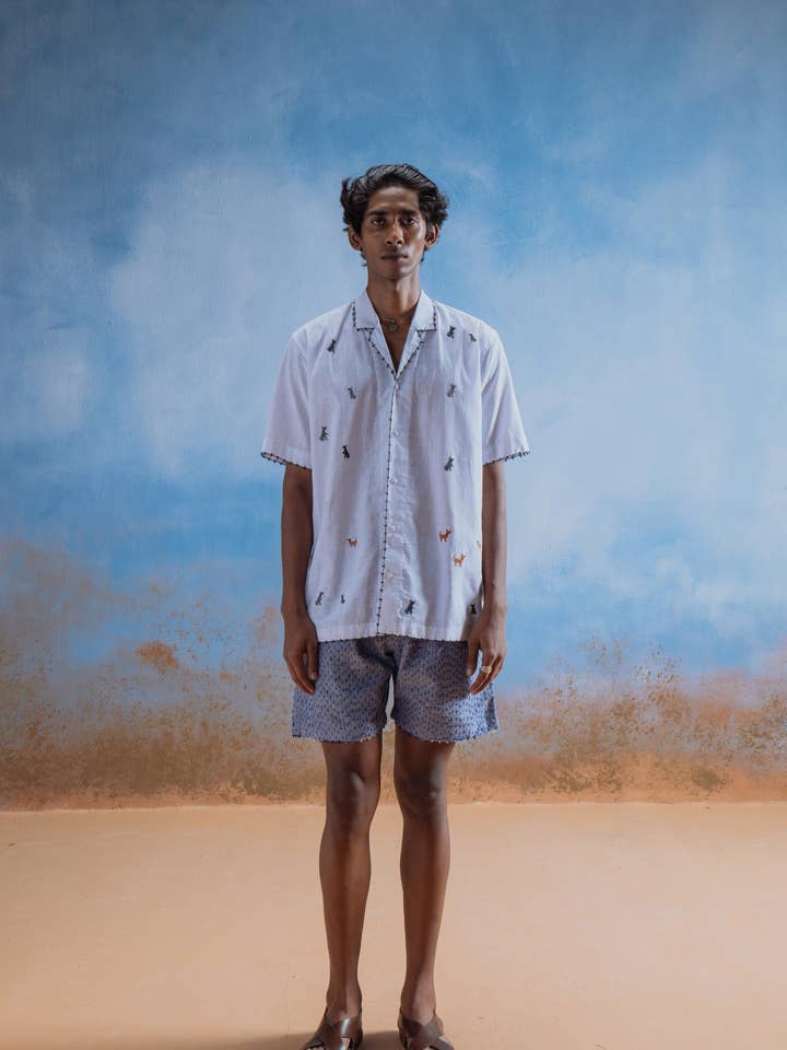 KANTHA GOLF KRUISSTEEK - 100% KATOEN voor wholesale door Choyal - Fair Trade Unisex Clothing