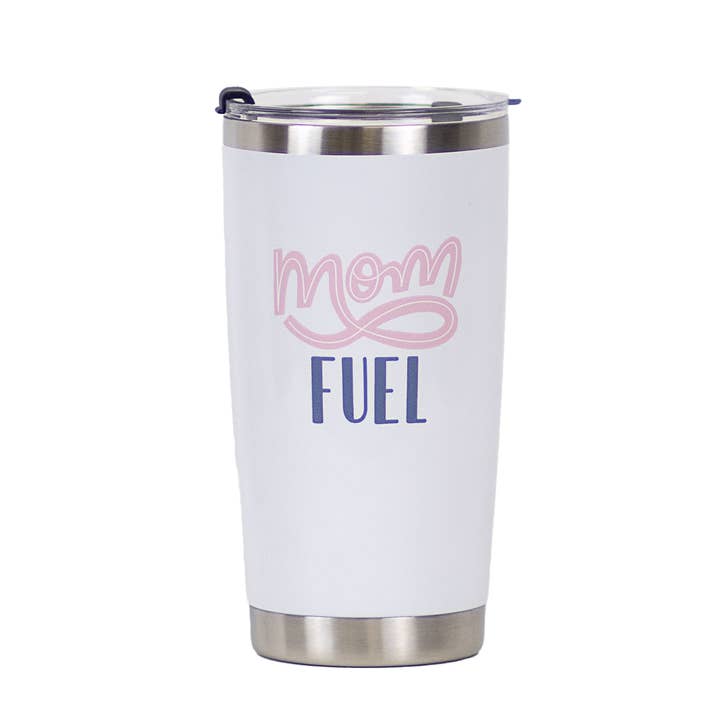 The Royal Standard - Wholesale Insulated Mug/Tumbler - Mom Fuel Tumbler White/Pink/Berry 20oz.